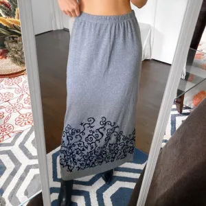 🍂 ELEGANT GREY BLACK HIGH WAIST WOVEN MAXI SKIRT!