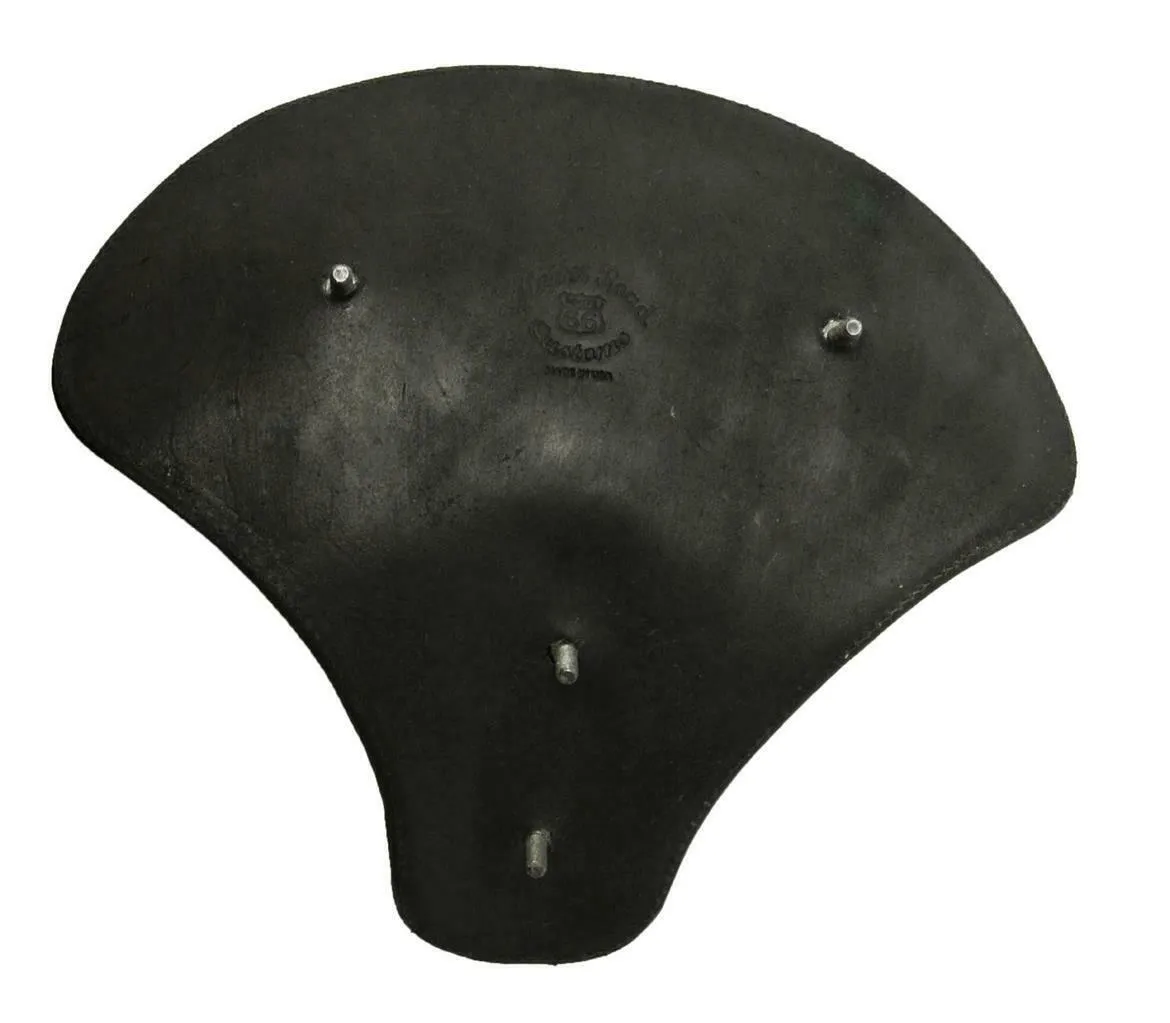 15x14" Brown Leather Spring Solo Tractor Seat Chopper Bobber Harley Sportster