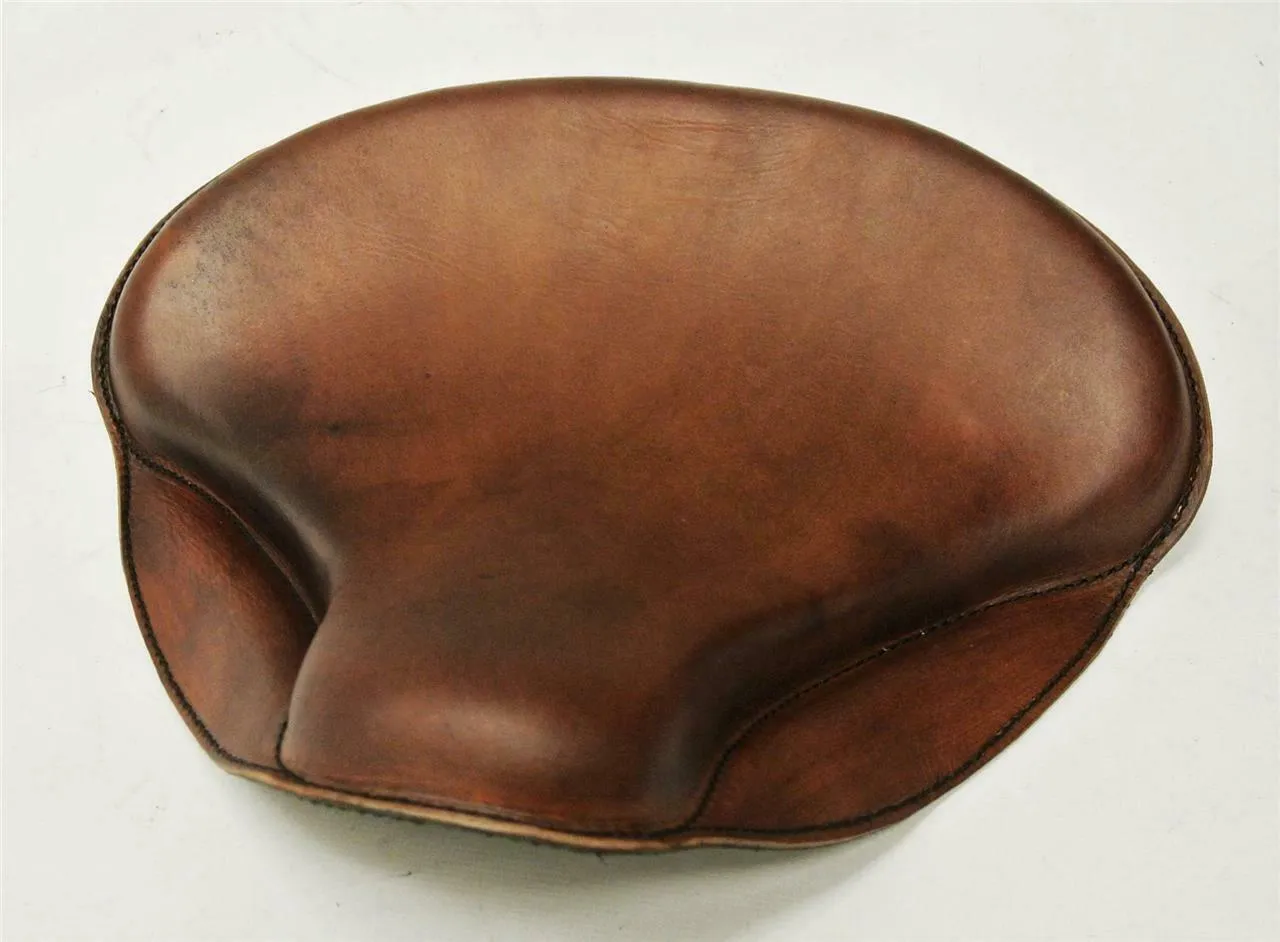 15x14" Brown Leather Spring Solo Tractor Seat Chopper Bobber Harley Sportster