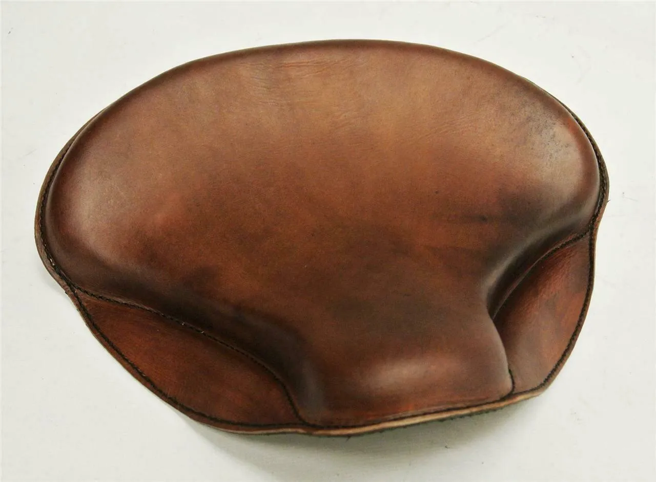 15x14" Brown Leather Spring Solo Tractor Seat Chopper Bobber Harley Sportster