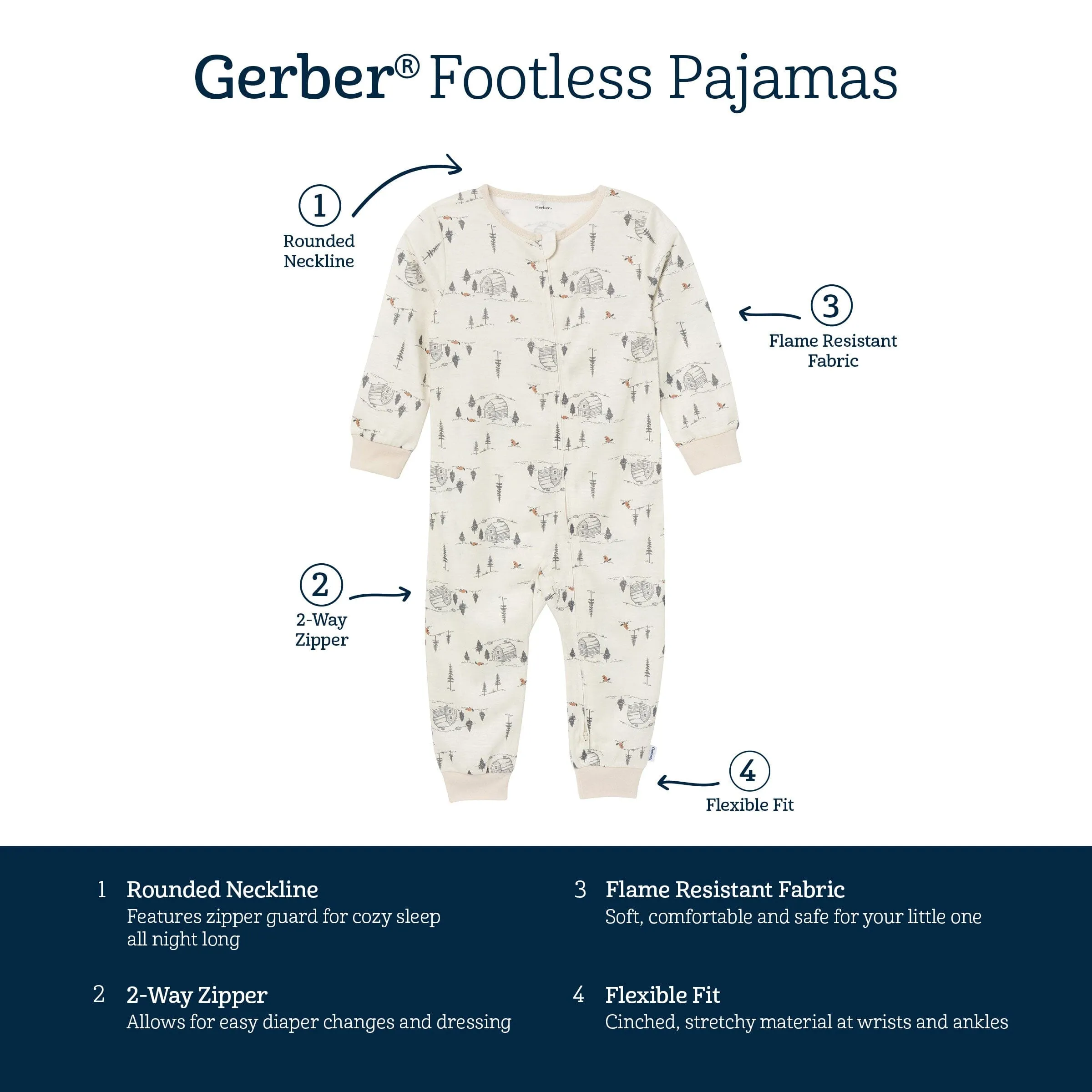 3-Pack Infant & Toddler Boys Skate Footless Pajamas