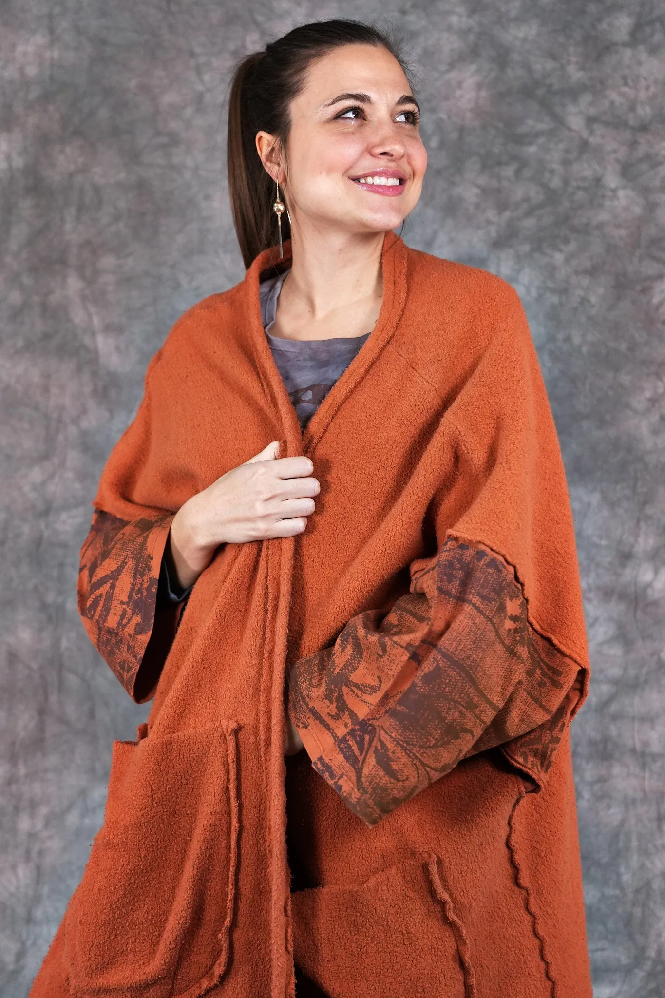 5295 Sherpa Kimono Ember-P