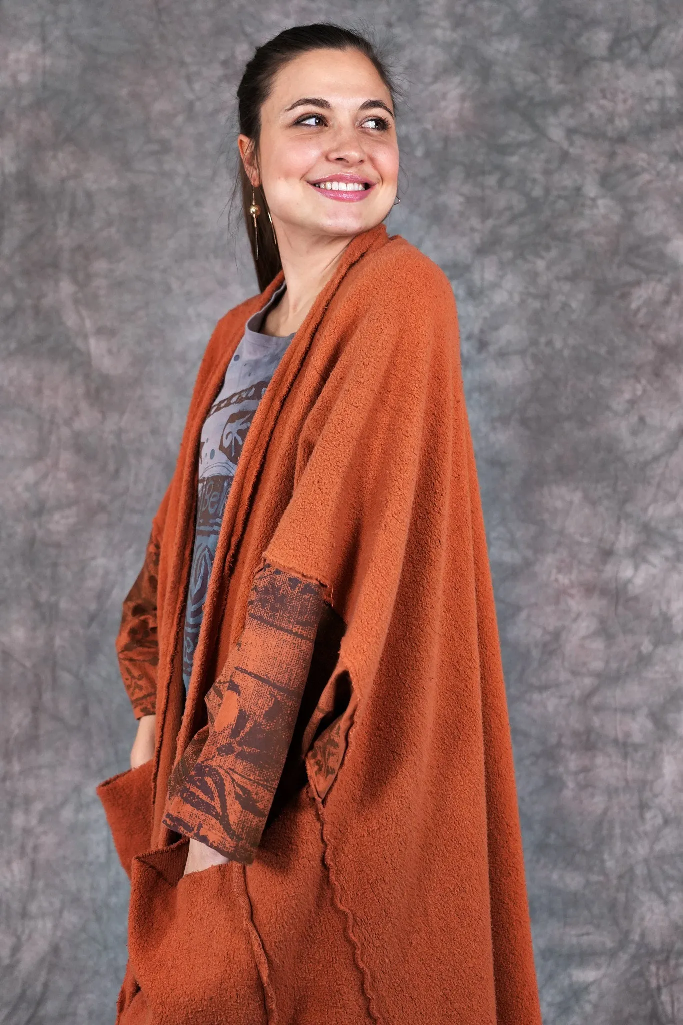 5295 Sherpa Kimono Ember-P