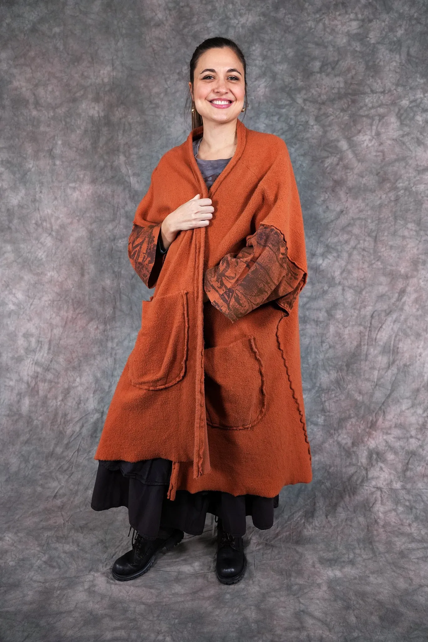 5295 Sherpa Kimono Ember-P