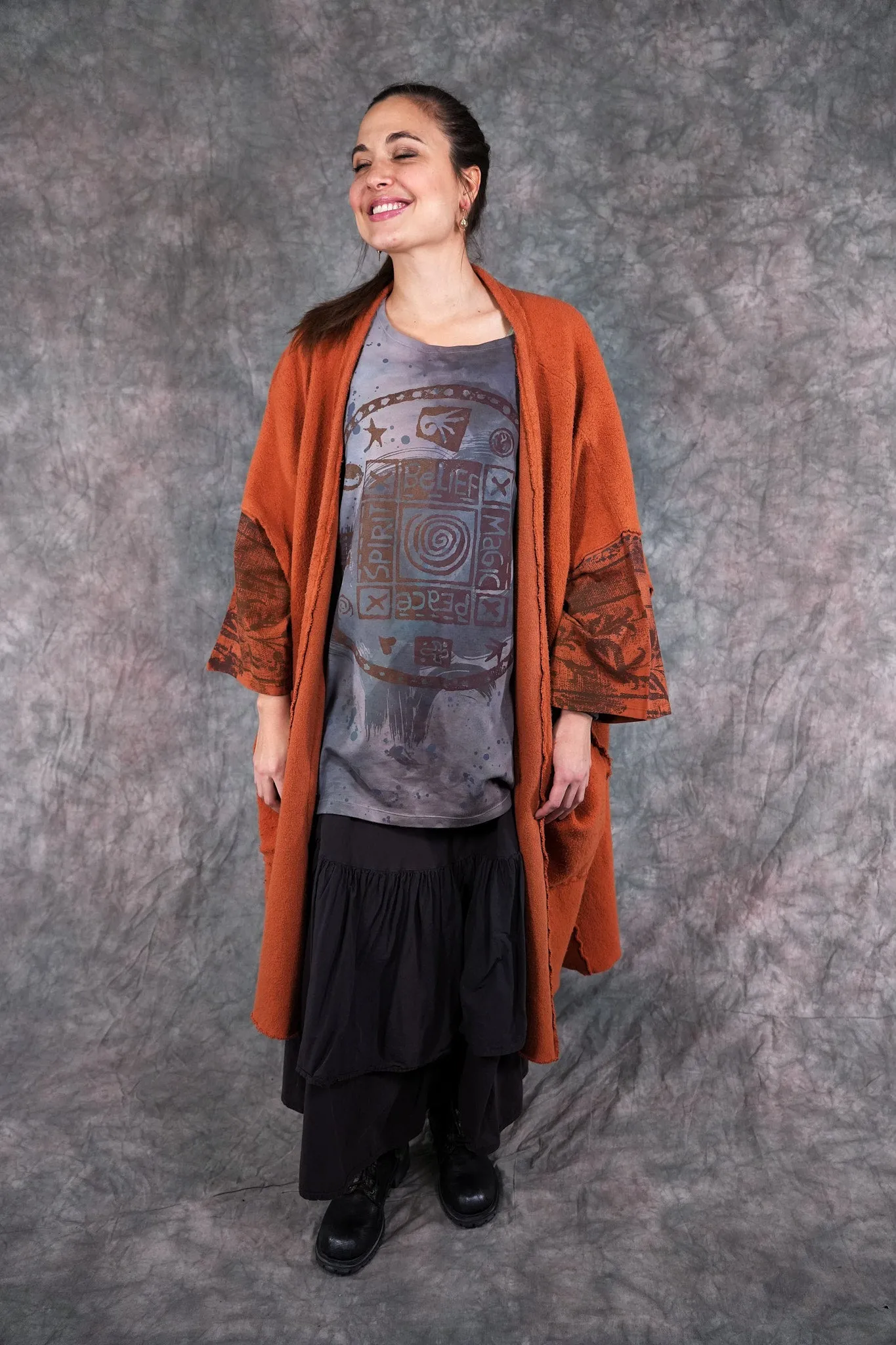 5295 Sherpa Kimono Ember-P