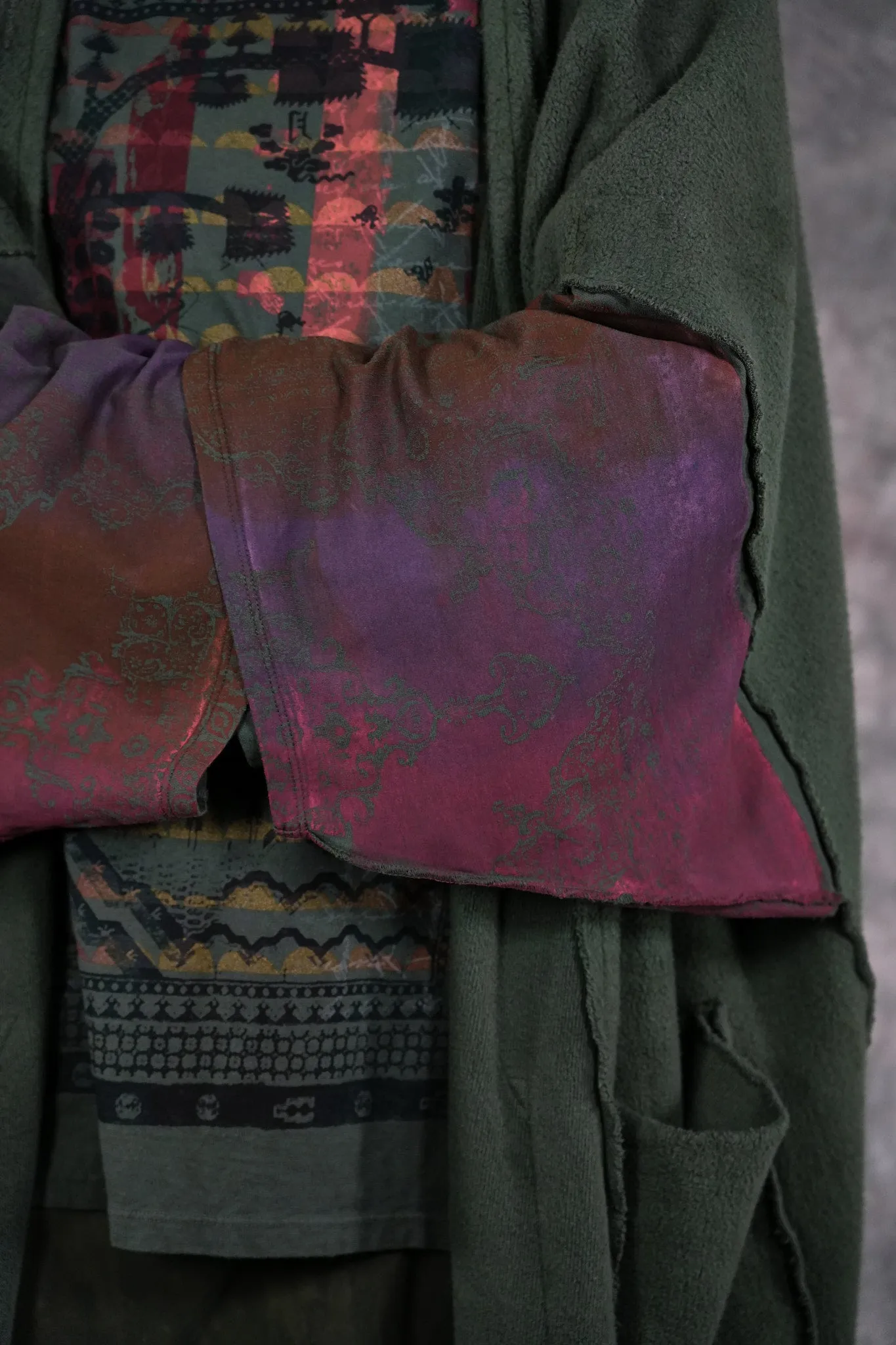 5295 Sherpa Kimono Forest-P