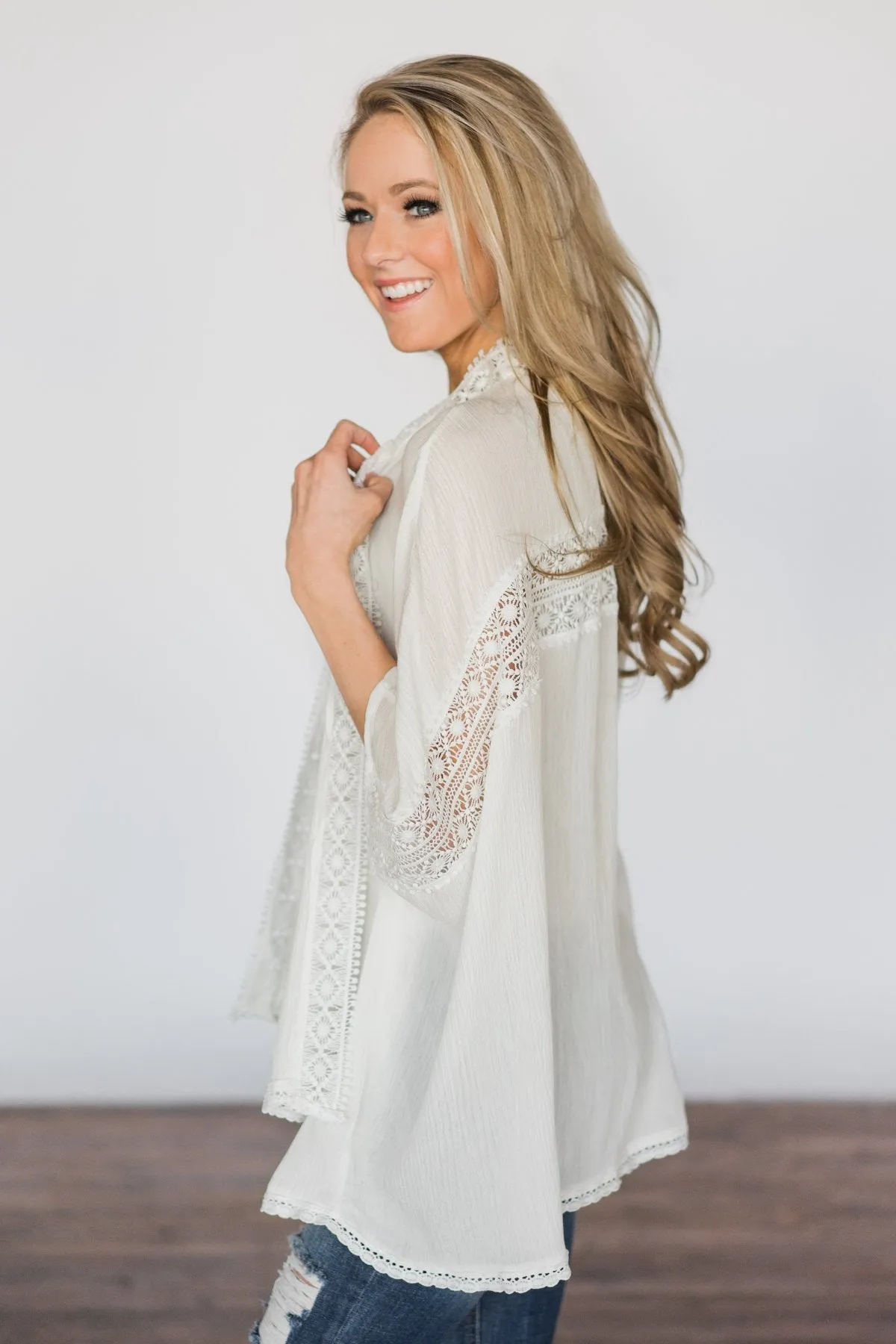 A Delicate Romance Ivory Kimono