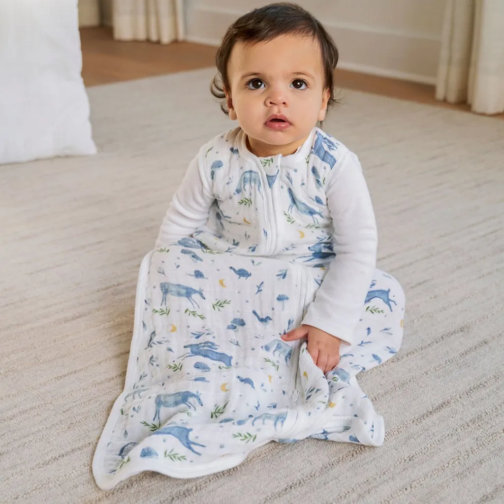 ADEN   ANAIS Organic Cotton Light Sleeping Bag 1.0 Tog - Sleepy Forest
