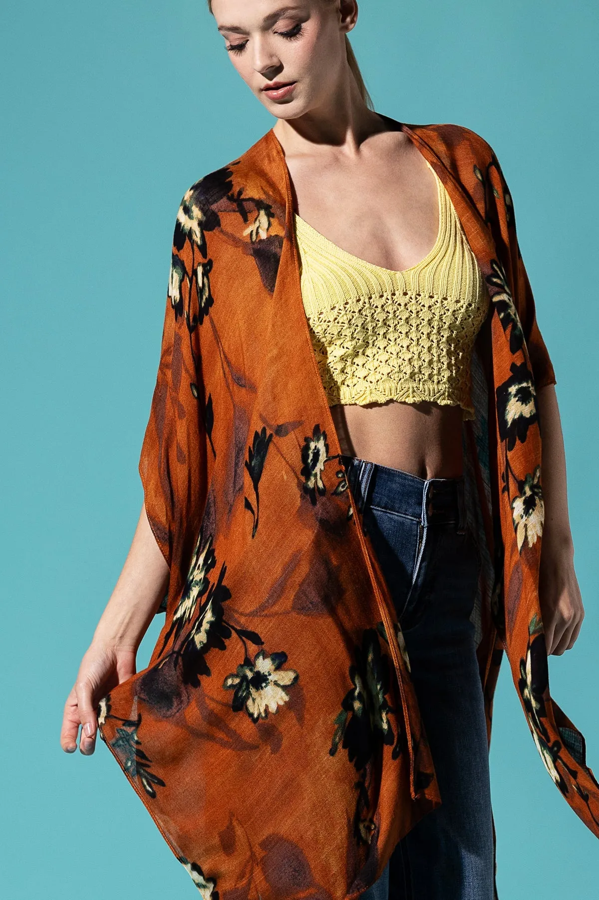 Airy Floral Kimono