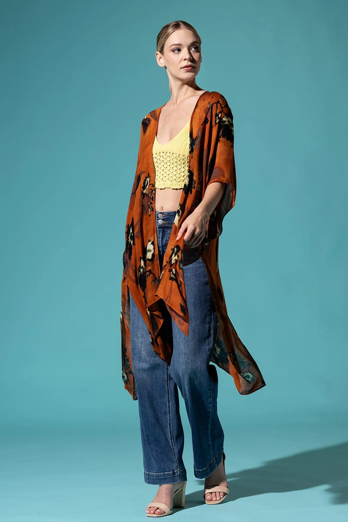 Airy Floral Kimono