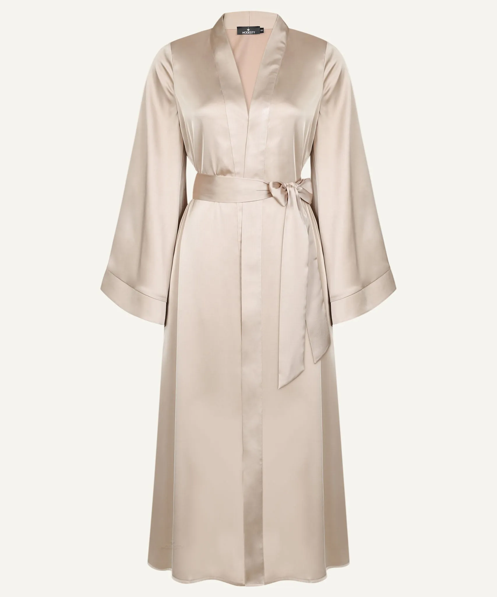 Almond A-Line Satin Kimono