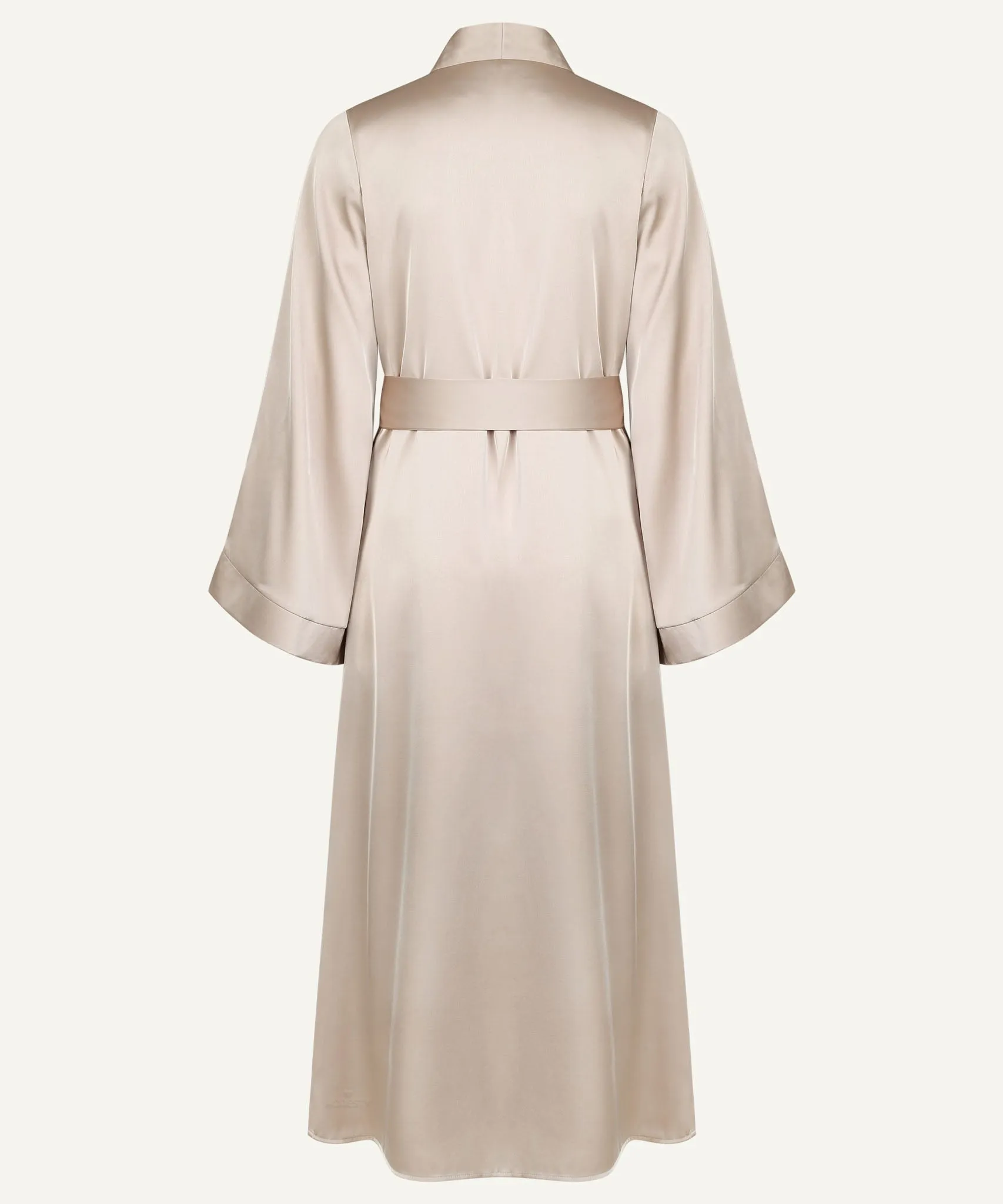 Almond A-Line Satin Kimono