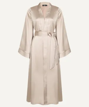 Almond A-Line Satin Kimono