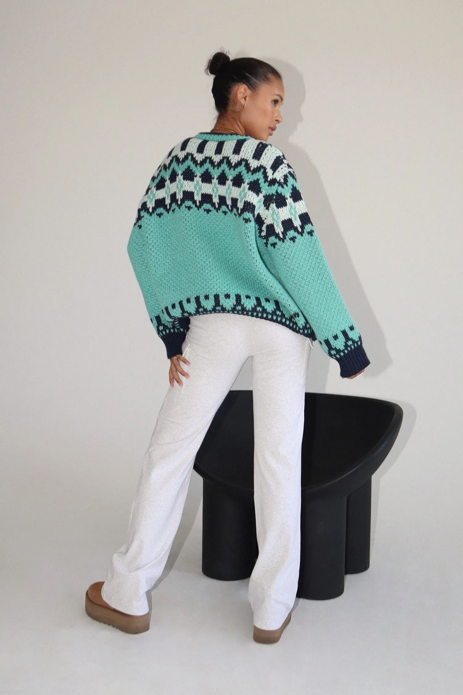 Alora Emerald Chunky Knit Sweater