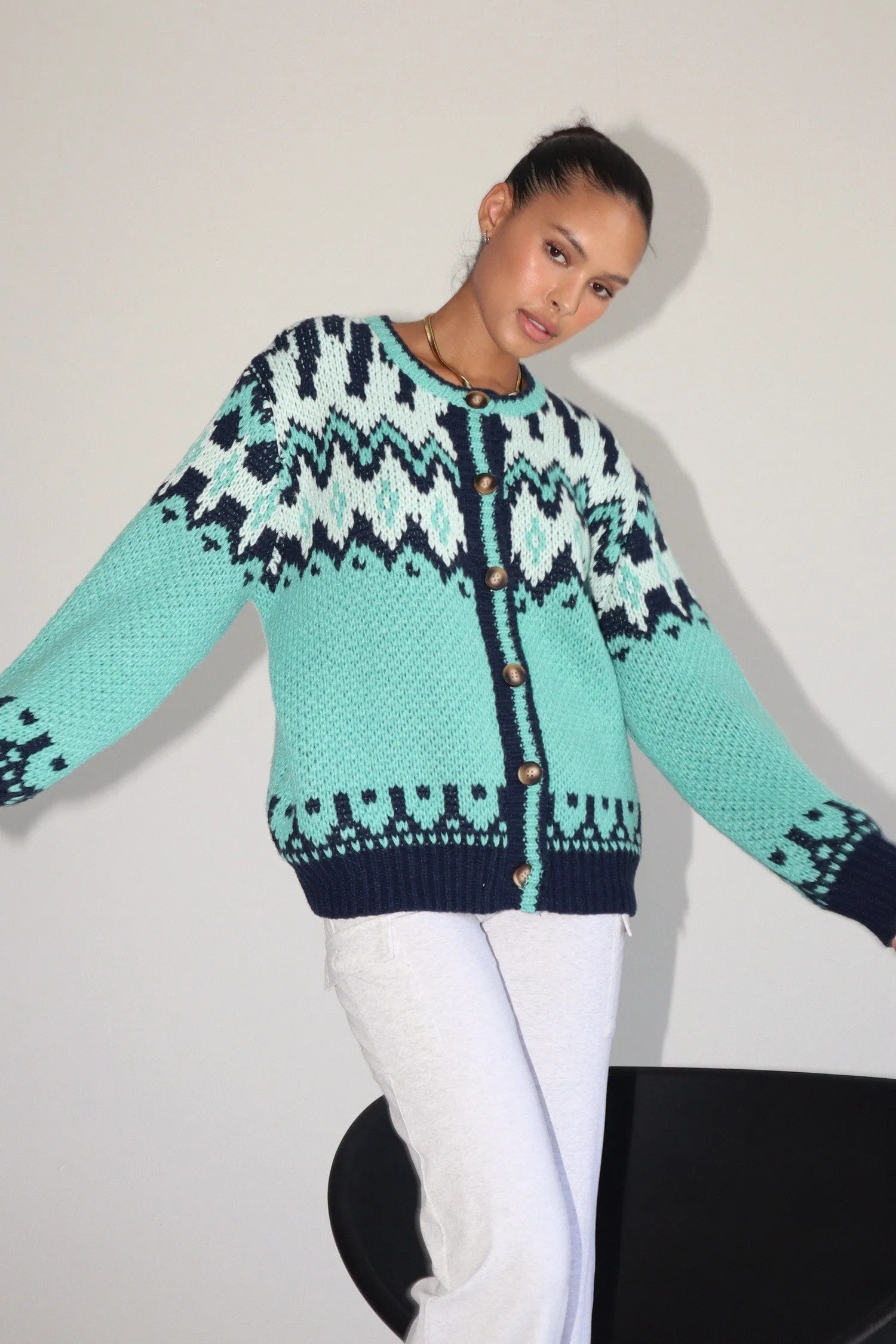 Alora Emerald Chunky Knit Sweater
