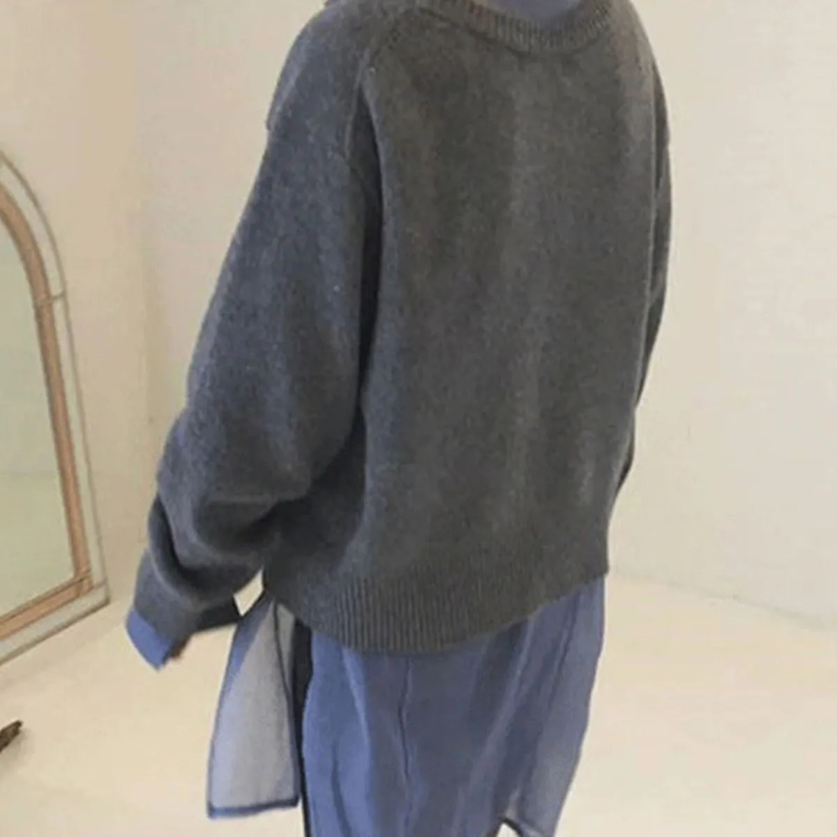 Amélie – Women’s Asymmetrical Buttoned Knit Cardigan