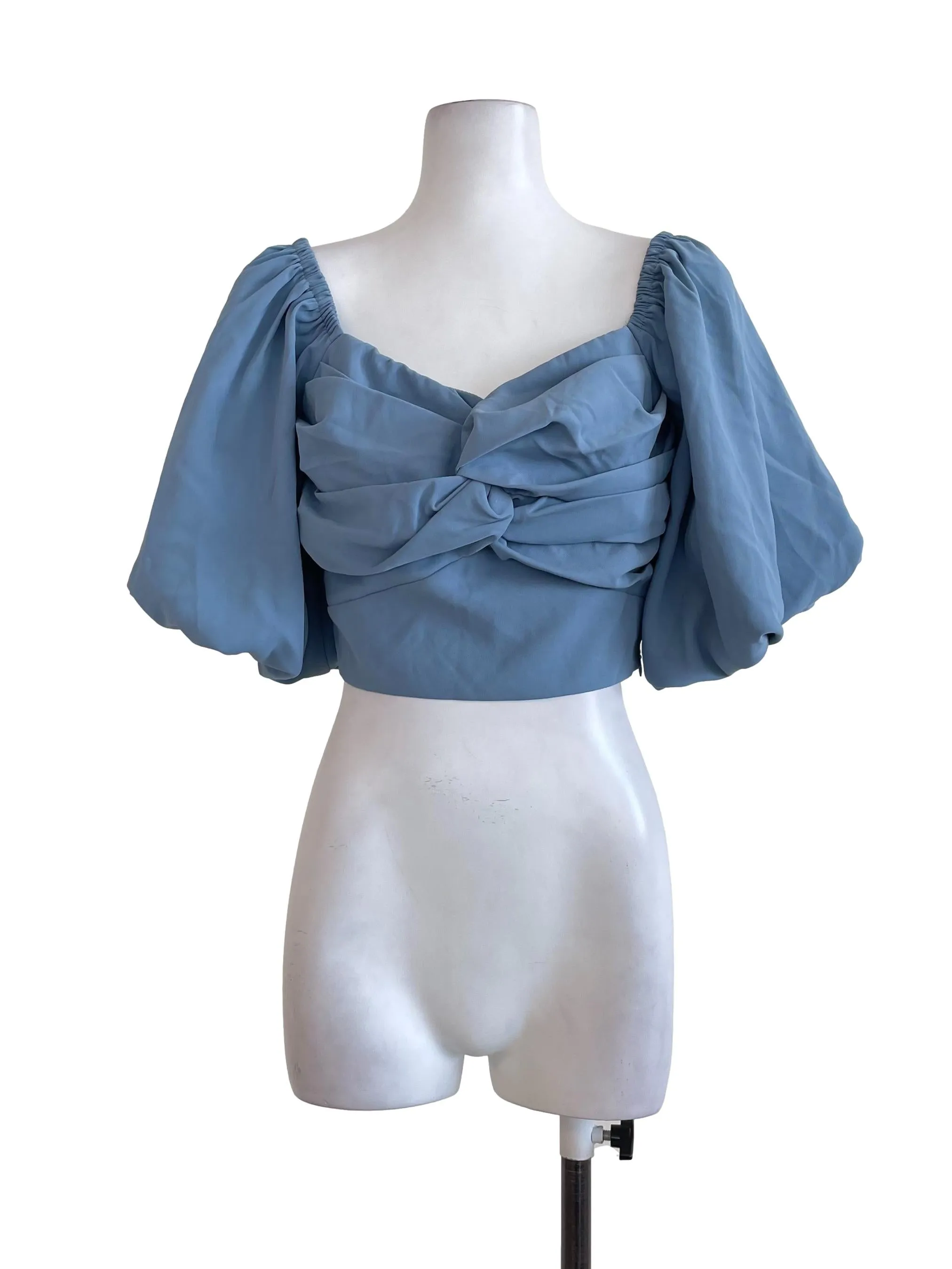 Ash Blue Twist Sweetheart Top