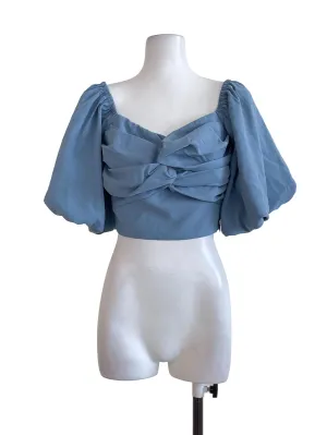 Ash Blue Twist Sweetheart Top