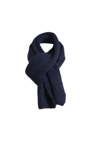Aspen Knit Scarf Navy in Alpaca