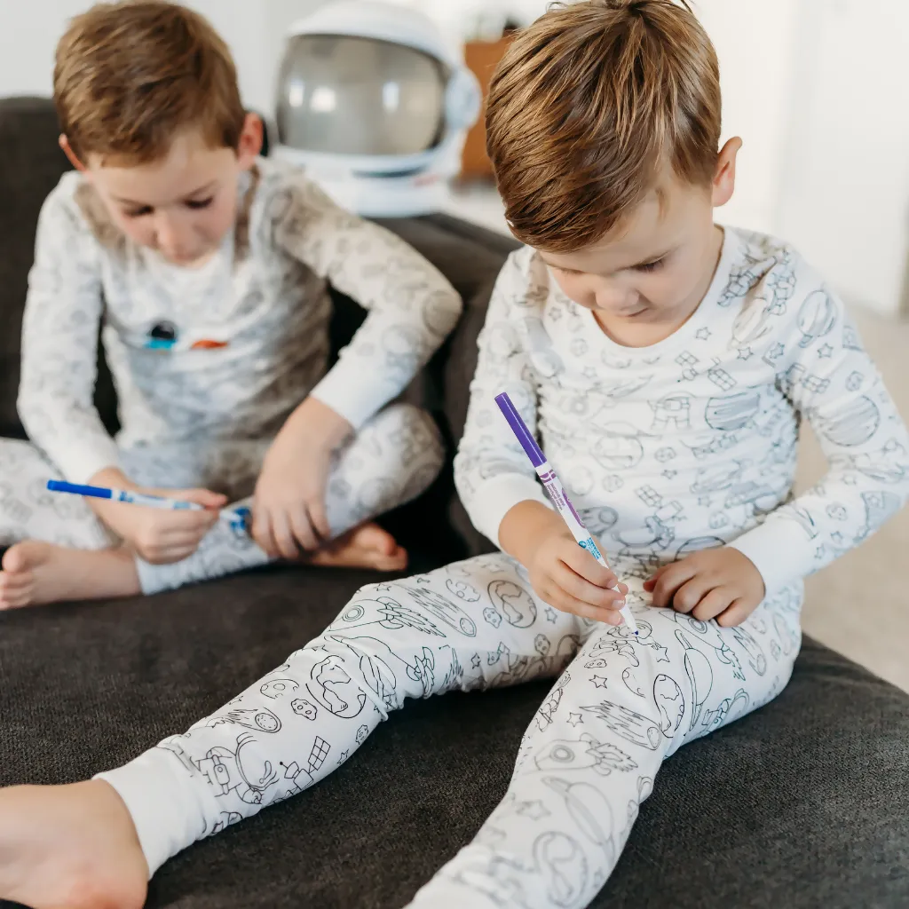 Astronaut Adventures Coloring Pajamas