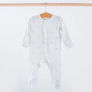 Baby Basics: Blue Fleur De Lis Organic Cotton Baby Pajamas