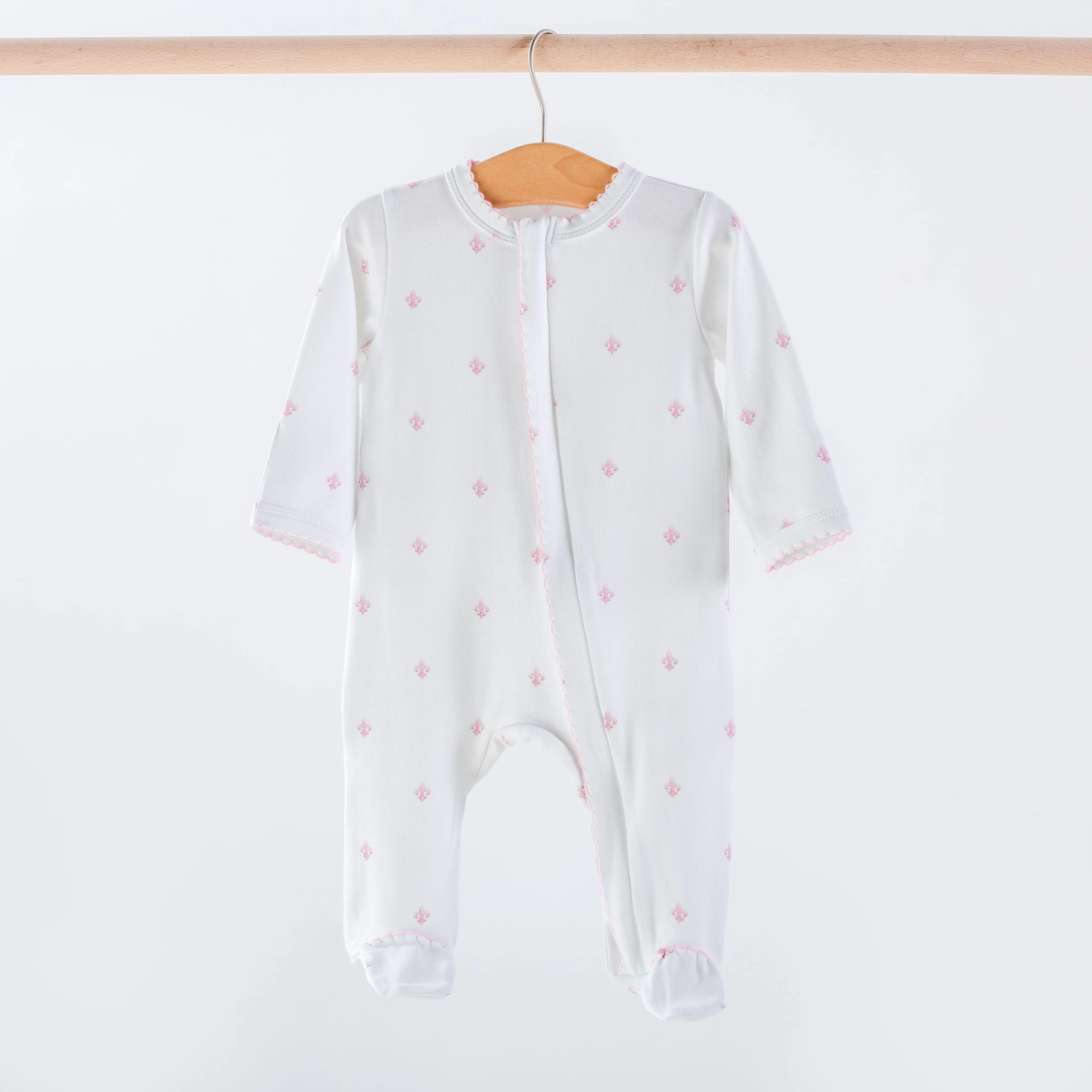 Baby Basics: Pink Fleur De Lis Organic Cotton Baby Pajamas