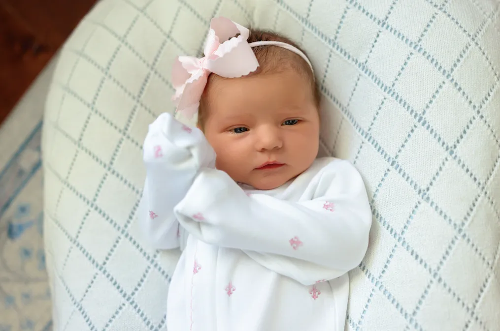 Baby Basics: Pink Fleur De Lis Organic Cotton Baby Pajamas