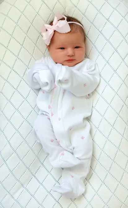 Baby Basics: Pink Fleur De Lis Organic Cotton Baby Pajamas