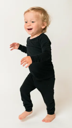 Bamboo Two Piece Pajamas In Black