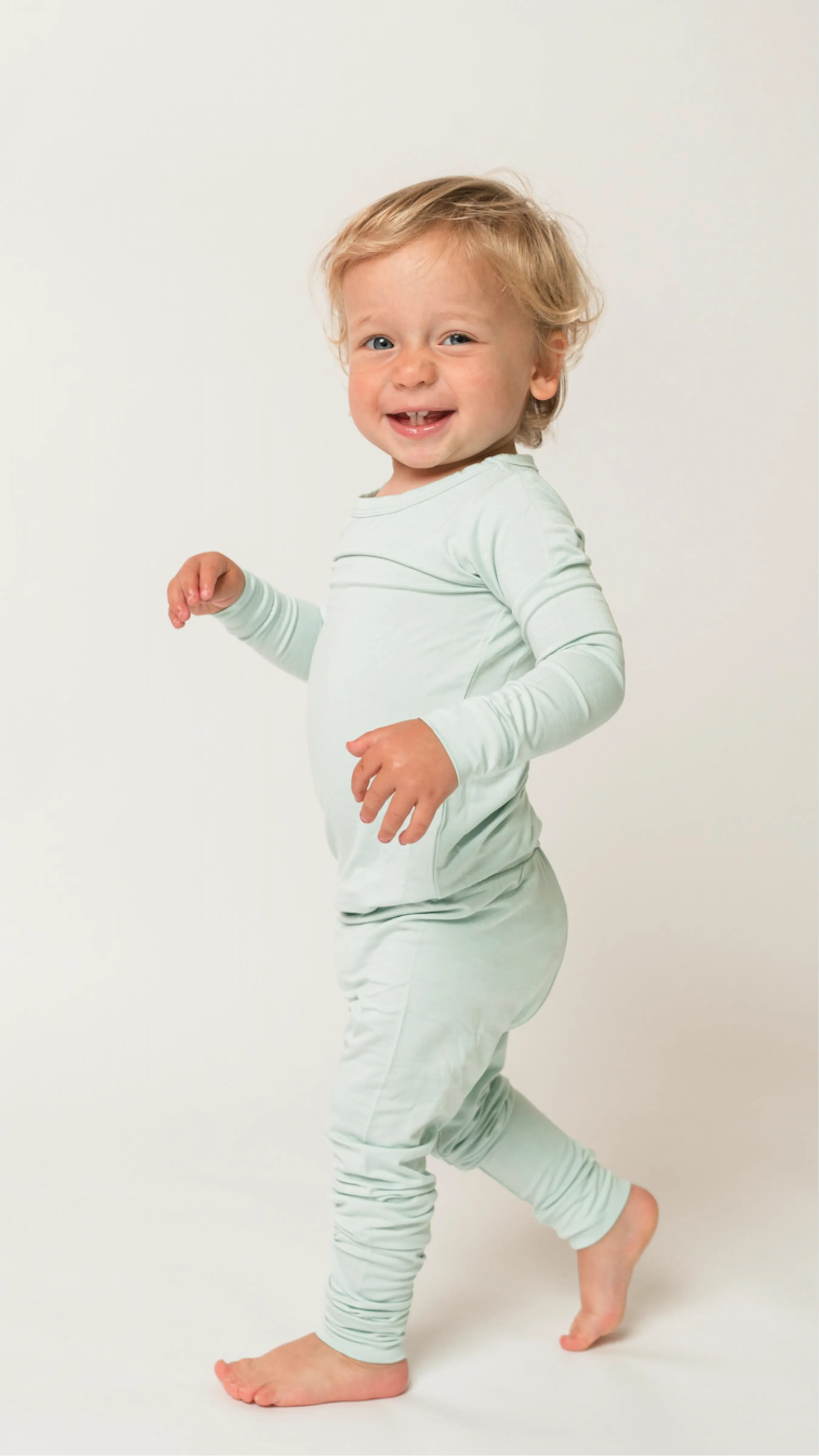 Bamboo Two Piece Pajamas in Mint Green