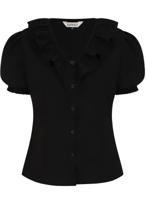 Banned Summer Sweetheart 40's Blouse Black