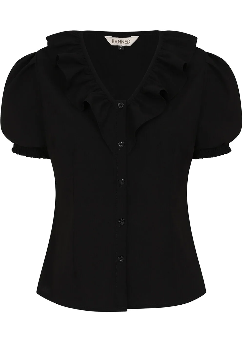 Banned Summer Sweetheart 40's Blouse Black