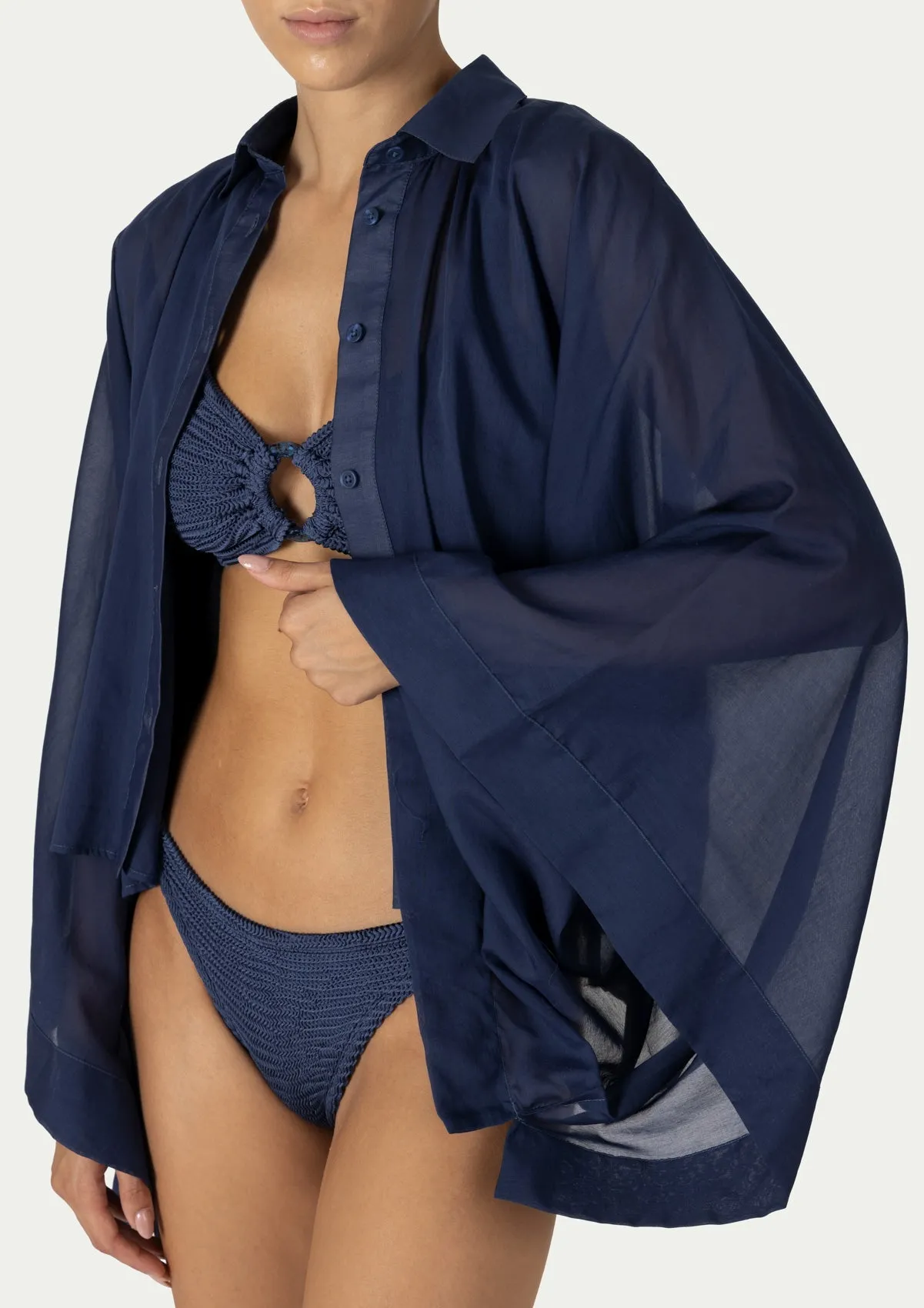 BEACH KIMONO MARINA NAVY BLUE