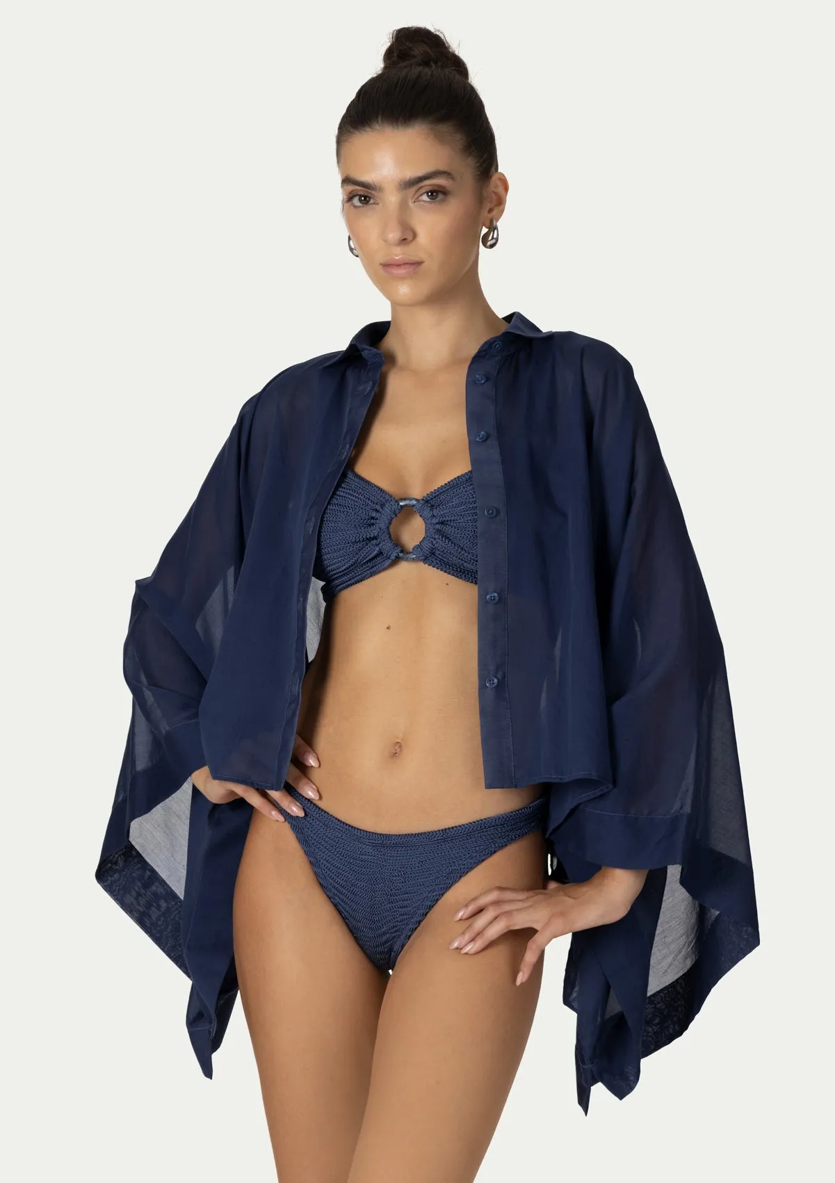 BEACH KIMONO MARINA NAVY BLUE