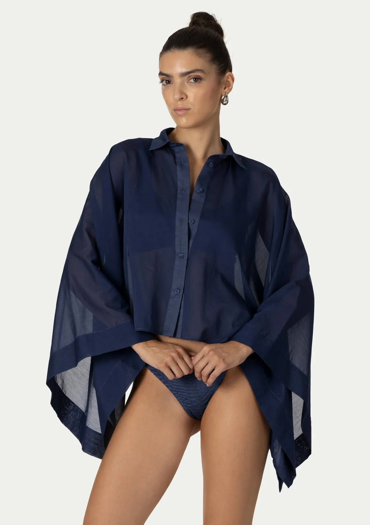 BEACH KIMONO MARINA NAVY BLUE