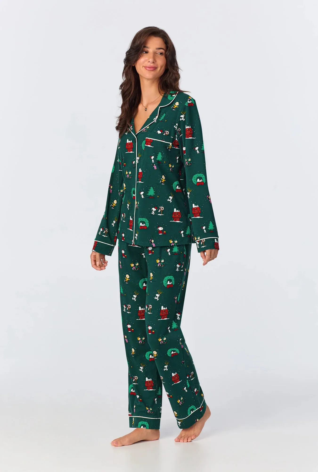 Bedhead Long Sleeve Stretch Jersey PJ Set - Peanuts