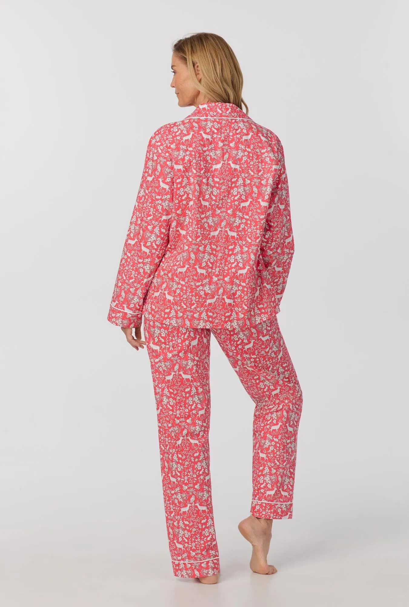 Bedhead Long Sleeve Woven Cotton Poplin PJ Set - Darling Deer