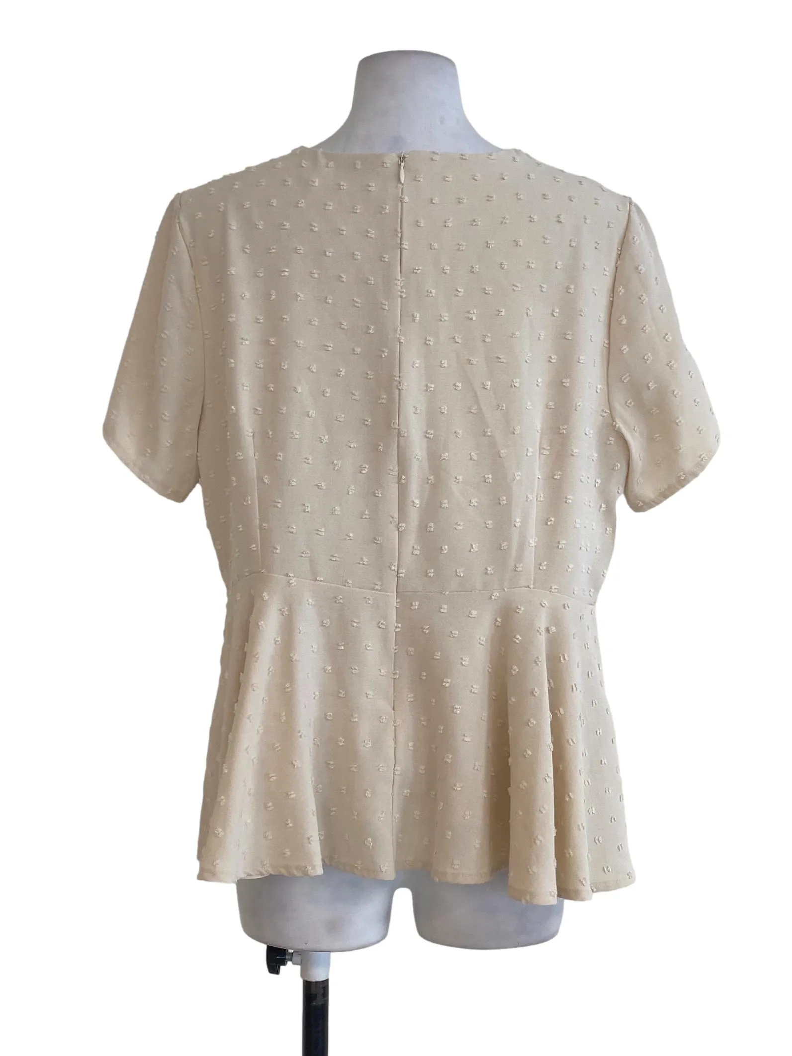 Beige V Neck Top