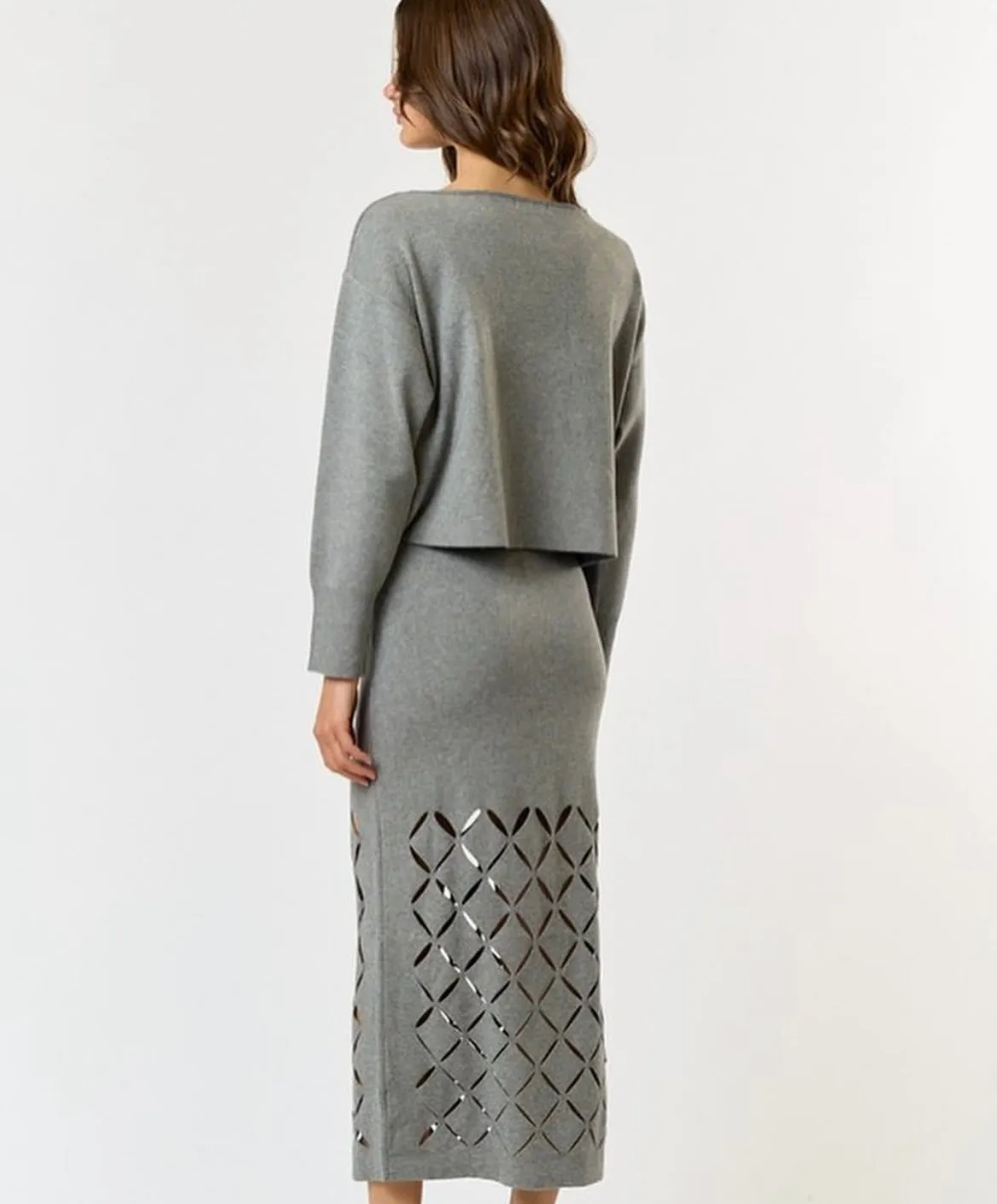Between the Lines Grey Knit Set