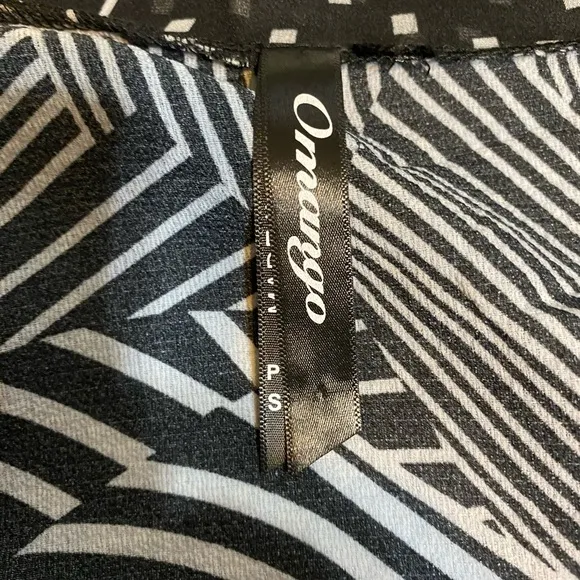 Black and White Patterned sheer cardigan kimono waterfall front plus one size
