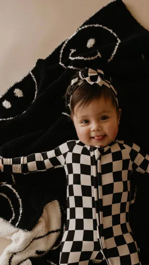 Black Checker | Bamboo Zip Pajamas