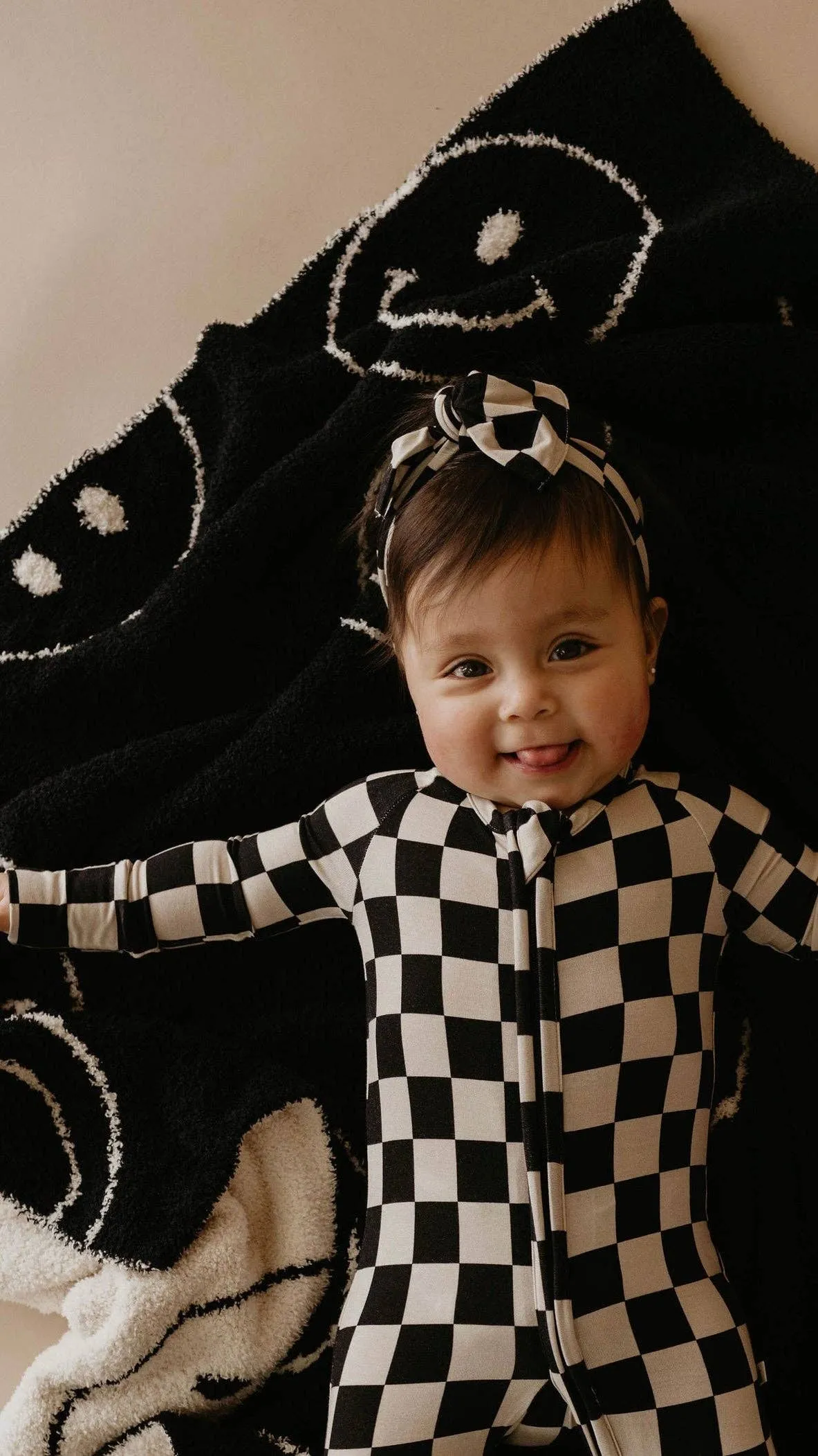 Black Checker | Bamboo Zip Pajamas
