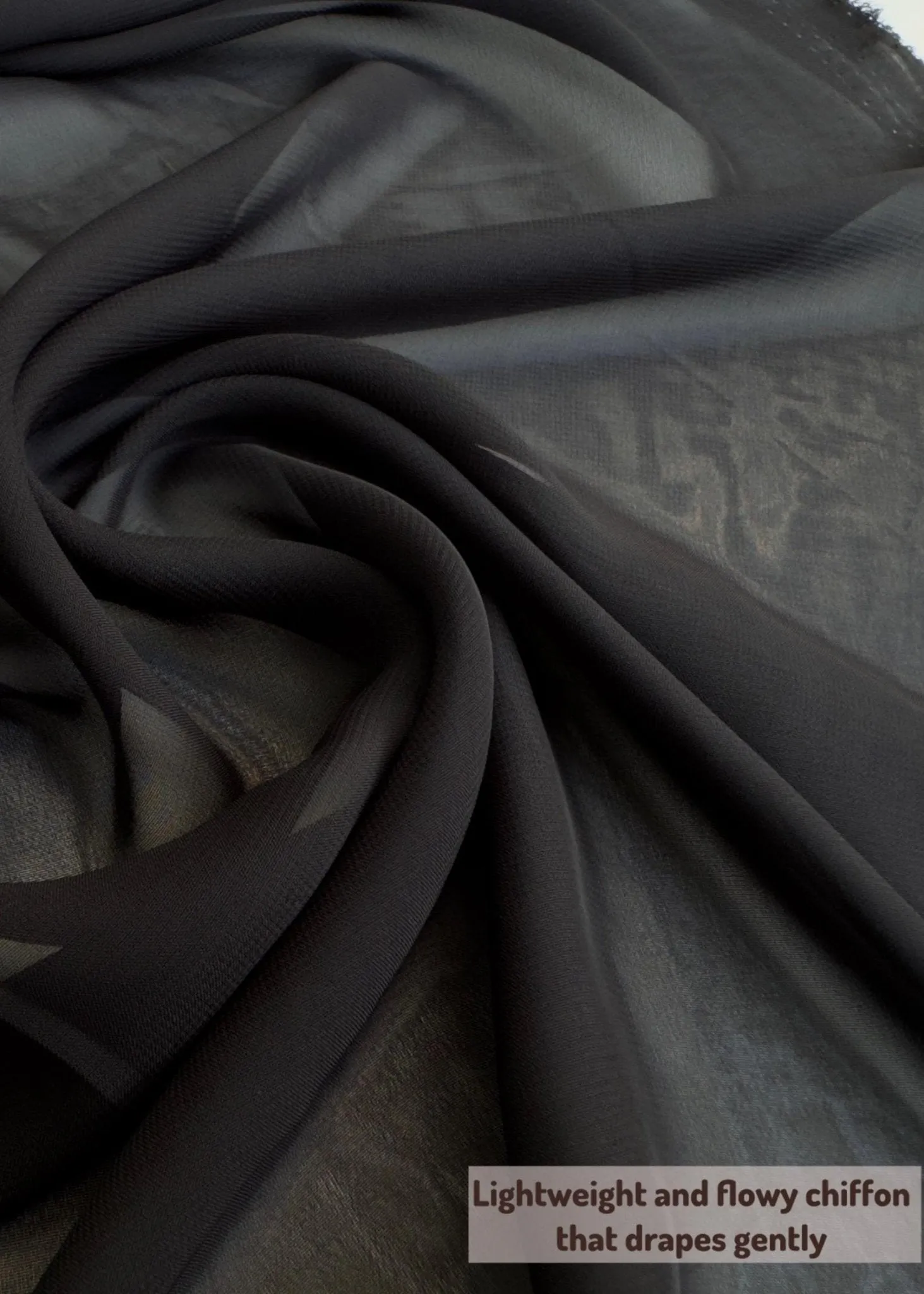Black Chiffon Fabric