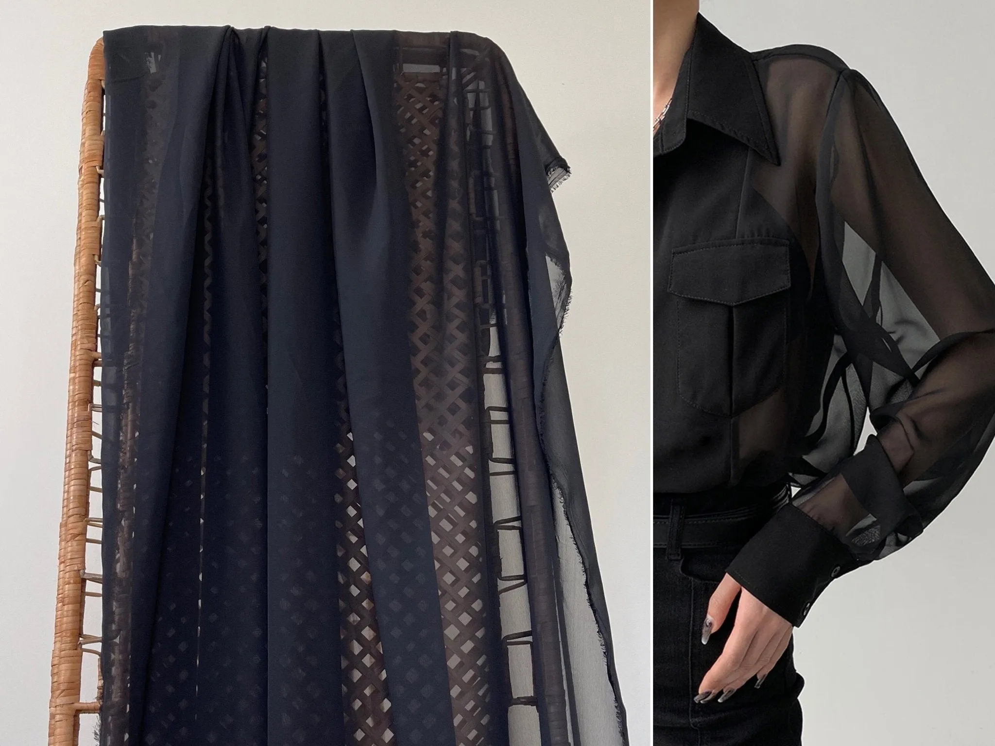 Black Chiffon Fabric
