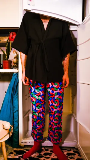 Black Muslin Kimono