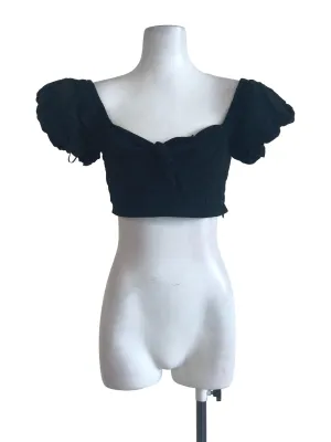 Black Ribboned Crop Top