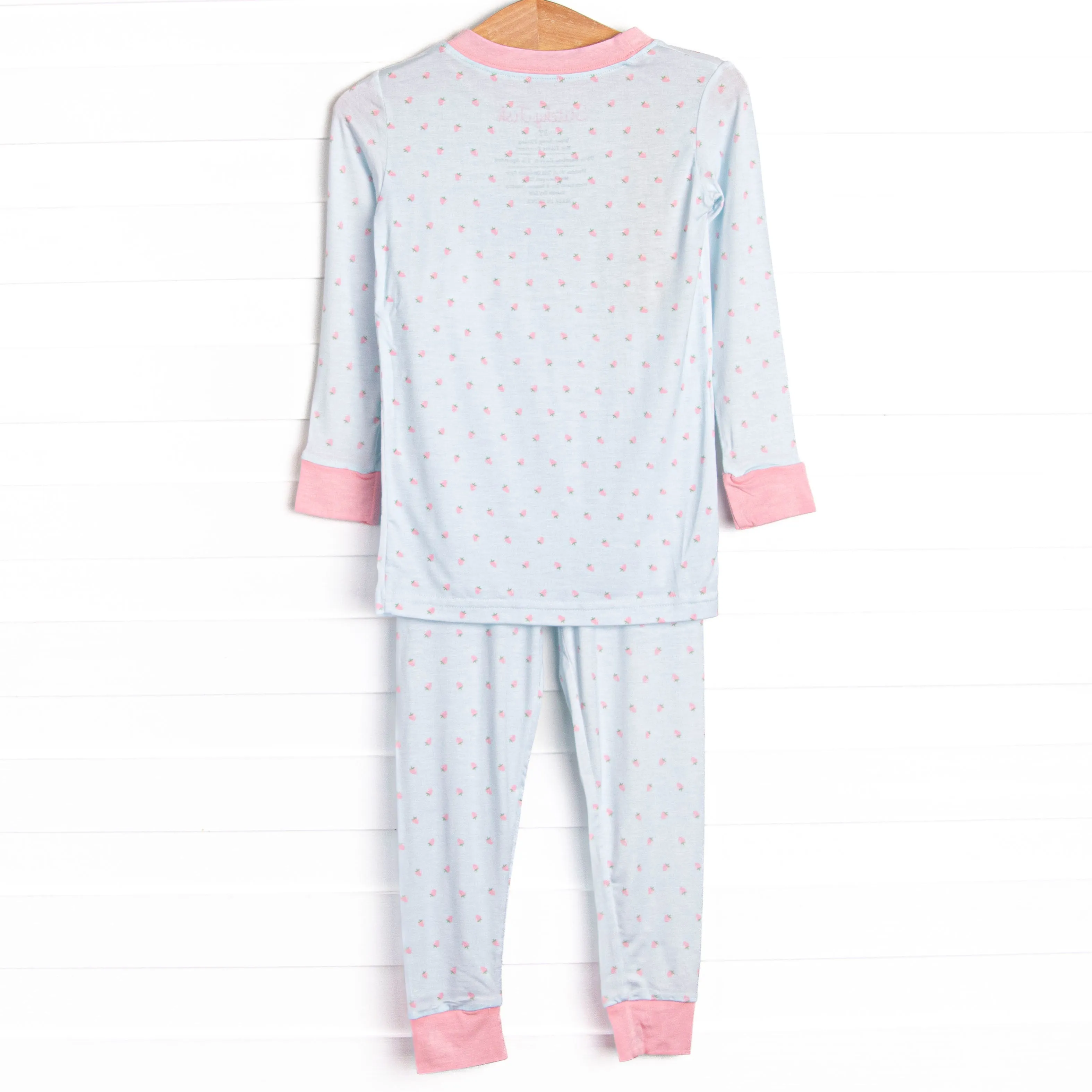 Blue Sky Berries Bamboo Pajama Set, Blue