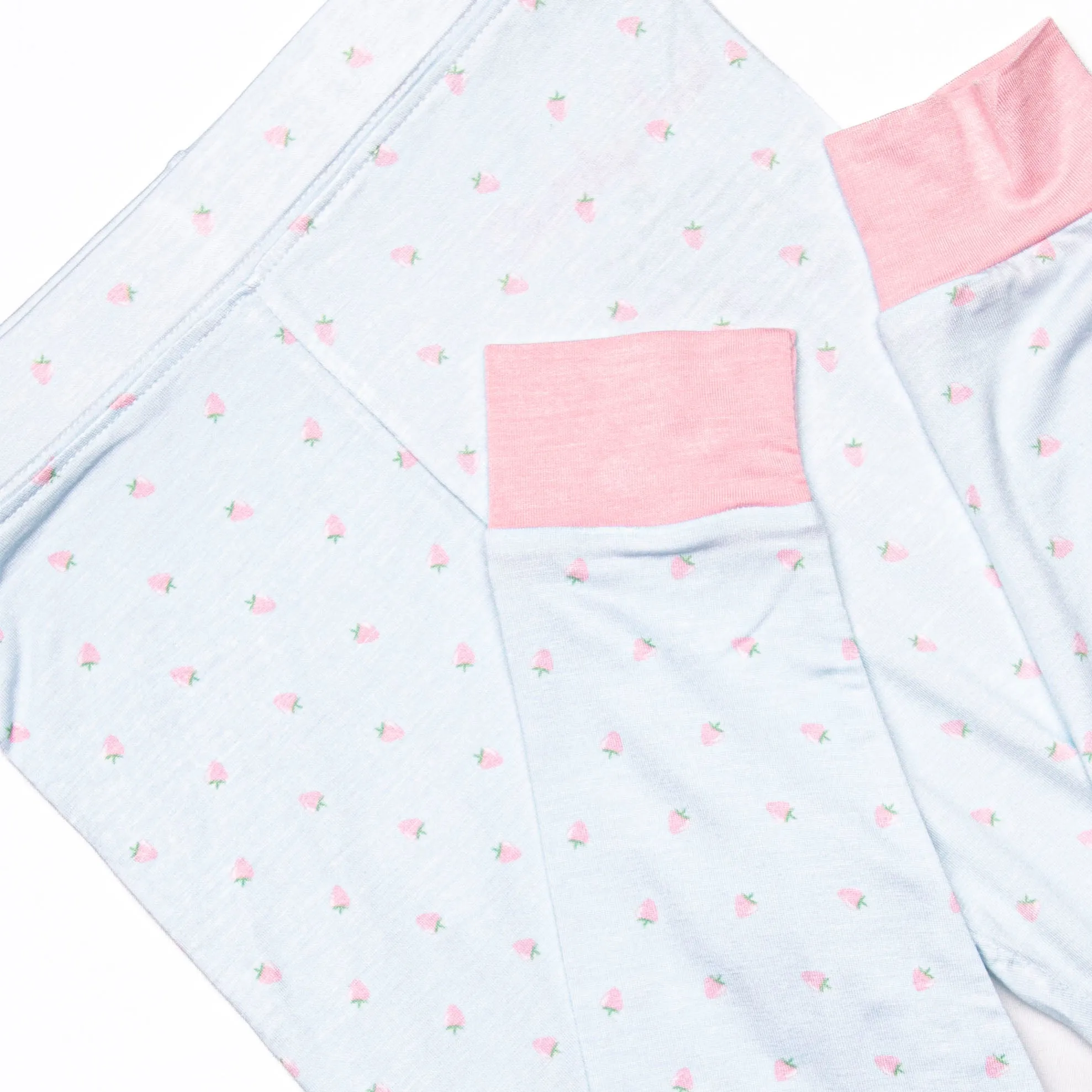 Blue Sky Berries Bamboo Pajama Set, Blue