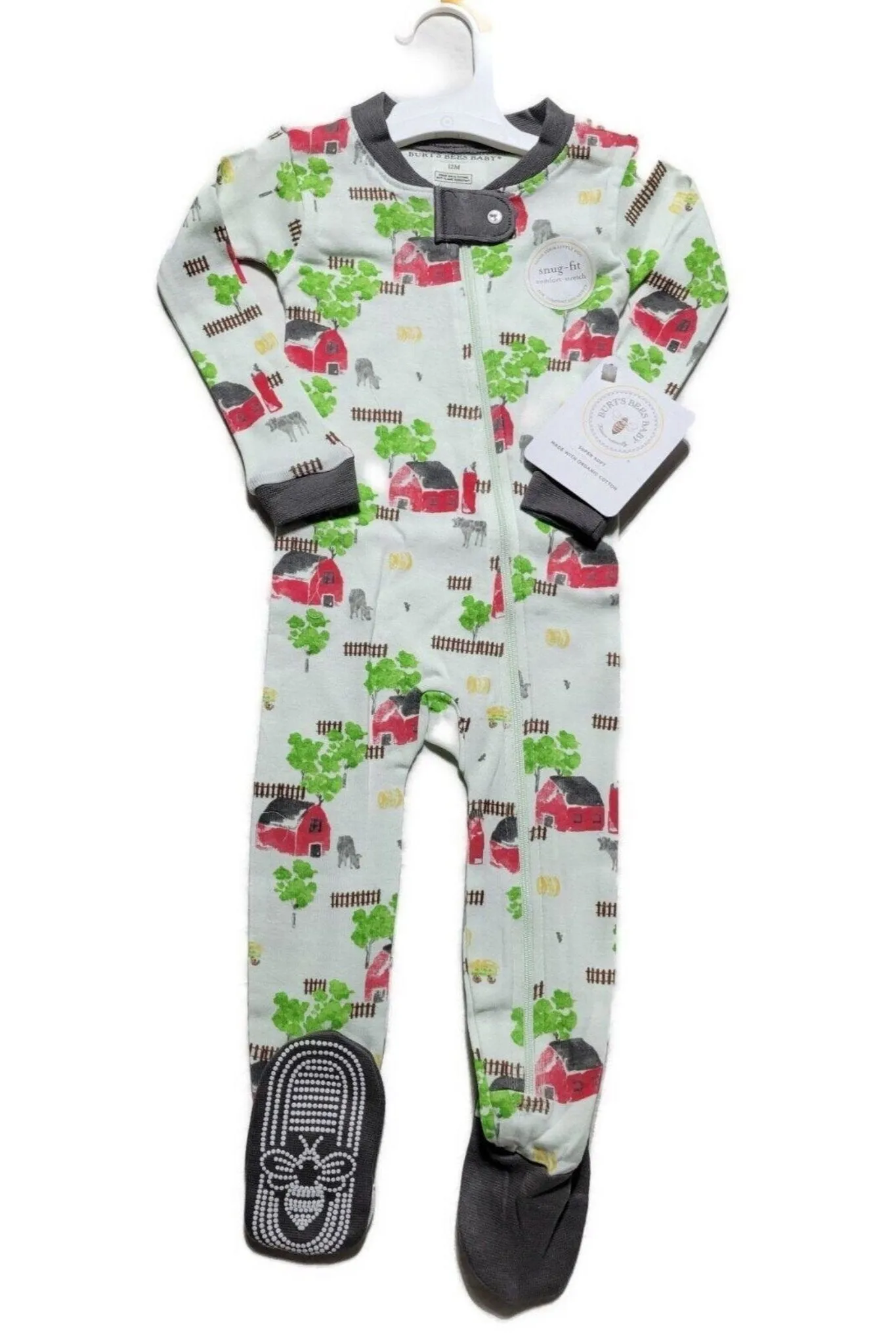 Boys' Burt's Bees Cozy Barnyard Organic Footie PJs