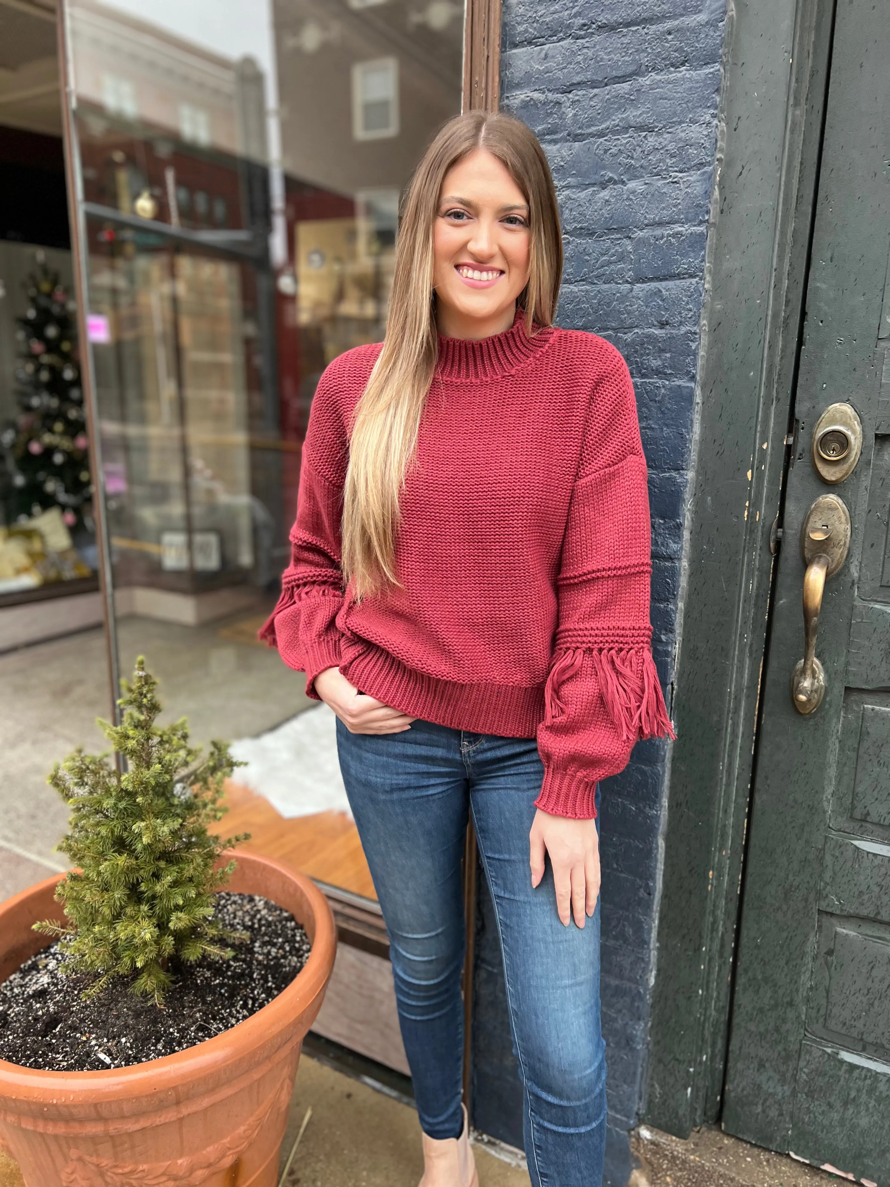 Brick Fringe Sweater